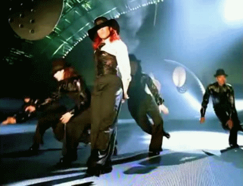 Gif of Janet Jackson dancing in I Get Lonely music video